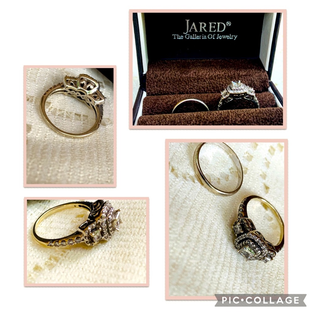 •Jared 14K White Gold Diamond Engagement Set•